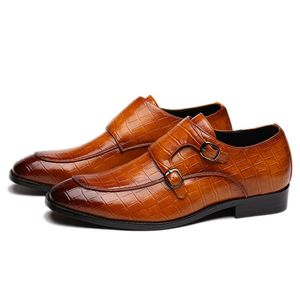 Męskie Designer Sukienka Buty PU Leather Call Klamra Monk Pasek Snake Drukuj Cap Toe Classic Włoski Luksusowy but 37-48