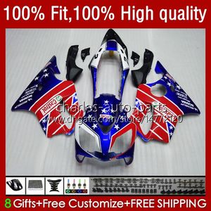 Injektionsformkropp för Honda CBR 600F4I 600CC 600 F4I FS CC F4 I 04-07 55NO.97 CBR600F4I CBR600FS 2004 2005 2006 2007 CBR600 F4I 04 05 06 07 OEM Fairings Kit Blue Glossy Red Red