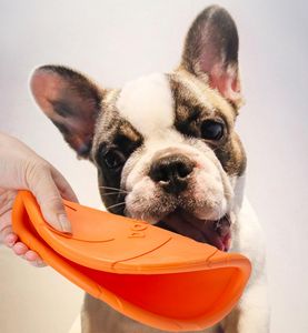 Tigela para cachorro, discos voadores de borracha macia, indestrutível, brinquedo para animais de estimação, disco voador, cor brilhante para cães verem grande 5 9in232k