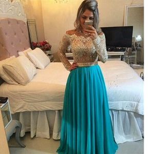 Suknie wieczorowe Plus Size Długie rękawy Eleganckie Dubai Arabskie Cekiny Prom Suknia Party Dress