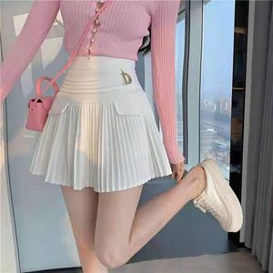 Black sexy street casual designer skirts women's high-waisted metal letter D pendant to prevent light out mini skirt