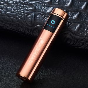 Fumar isqueiro Elétrico Arco Lighter USB recarregável isqueiros à prova de vento isqueiro com indicador de bateria para fogo