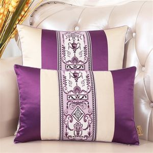 Cushion Decorative Pillow Patchwork Classical Chinese Style Cushion Cover Silk Jacquard Sky Blue Decorative Pillows Luxury Home Decor