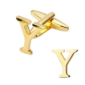 Men's Shirt Metal Brass Gold Silver A-Z English Letter Cufflinks Initial Alphabet Cuff Links business suit sleeve button for Men Fashion Jewelry Will and Sandy