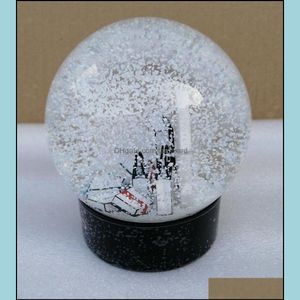 Juldekorationer Festliga partiförsörjning Hem Garden C Present Snow Globe Classics Letters Crystal Ball med låda Especial Limited for VIP