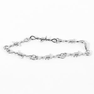 Fashion Prickly Thorns strand Silver Men's Jewelry Iron Unisex Choker Alloy Bangle Hip Hop Gothic Punk Style Barbed Wire Small Bracelet Choker Chain Gift