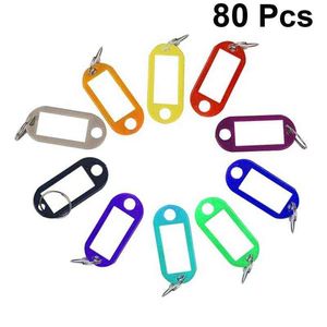 80Pcs Keychains Durable Convenient Practical Key Tags With Ring for Home H1126