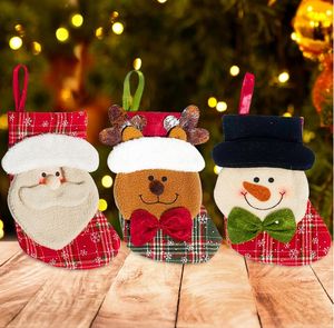 Рождественские чулки Санта лось ткани подарок носки милая сумка для детей камин дерево рождественские украшения