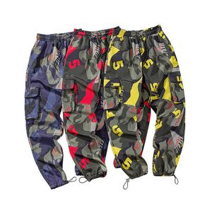 2021 New Men Camouflage Cargo Pants Men Street Harem Pants Fitness Runners Trousers Comfortable Ankle Length Sweatpants LBZ44 X0723