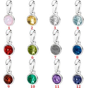 Designer-Schmuck 925-Silber-Armband-Charm-Korn für Pandora-Geburtsstein-Kollektion Dezember Bunte Schnur-Schiebeperlen im europäischen Stil Charms mit Murano-Perlen