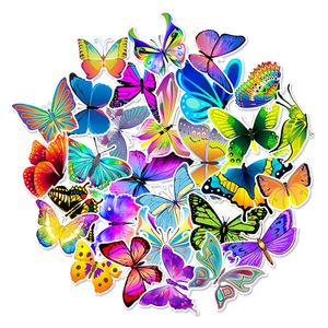 50Pcs-Pack Colorful Butterfly fancy Vinyl Sticker Waterproof Stickers for Water Bottle Laptop Planner Scrapbook Phone Wardrobe Wall Case Luggage Organizer Decal