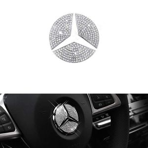 Volante Bling Crystal Emblem Accessorio lucido Adesivo per interni per Mercedes Benz Tutte le auto A B C E GLC CLA GLE GLK GLS