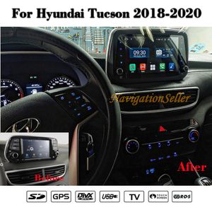 Android10.0 RAM 4G ROM 64G Araba DVD Oynatıcı Stereo Radyo Navigasyon 9 inç Dokunmatik Ekran Hyundai Tucson 2018-2020 WiFi Ses GPS Ters Parça Fonksiyonu Multimedya