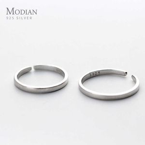 Klassischer Gemuime 925 Sterling Silber großer kleiner geometrischer Ring für Frauen Mode freie Größe feiner Schmuck 210707