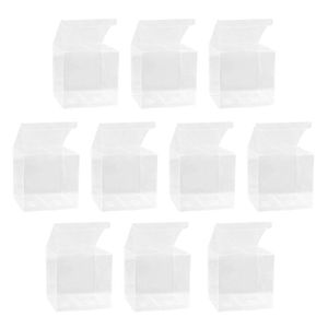 Wrap prezent 10 sztuk Transparent Cube Box Clear Candy Traktowanie Prezenty Pakowanie Dla Baby Shower Wedding Birthday Party - 10x10x10cm