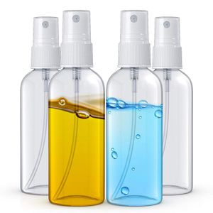 30 sztuk Refillable Jar Podróż przezroczyste plastikowe perfumy Atomizer Atomizer 10/30 / 50/60 / 100ml Puste Małe Butelki Spray Support Support Logo Dostosowane