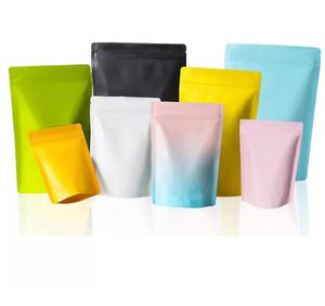 High quality Colorful Food Powder Storage Bag Heat Sealable Stand Up bag Aluminum Foil Self seal zipper bag