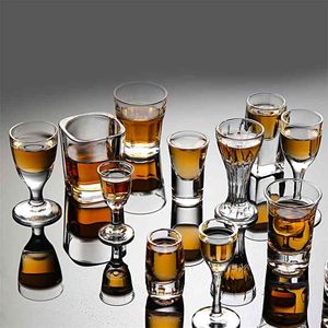 6pcs Tazza Crystal Cup S Vetro Creativo High Spirits Bicchieri da vino bianco Party Bere Affascinante Fondo spesso 210827