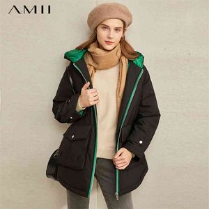 Корейская мода с капюшоном хлопчатобумажным пальто зимой длинный свободный рагланский рукав 11930344 210527