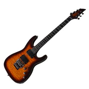 Fabriksutlopp-6 strängar tobaks sunburst elektrisk gitarr med aktiva pickup, nacke genom kropp, rosewood fretboard