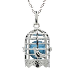 Pendant Necklaces pc Silver Plated Hollow Birdcage Aroma Perfume Essential Oil Diffuser Locket Lava Bead Cage Charms Necklace