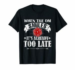 Men's T-Shirts Black Dnd When Dm Game Master Smiles Tabletop Rpg Shirt Us MenS Trend 2021 Breathable Tee