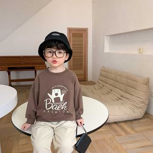 Spring Boys Cartoon Långärmad Sweatshirts Fashion Cute Baby Pullovers Kids Bomull Toppar Kläder 210615