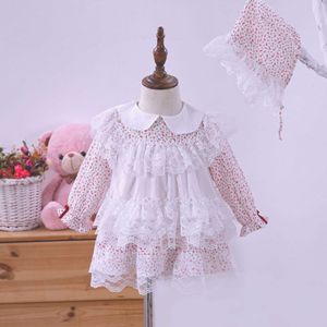 Bebê coreano Lolita Romper Dress for toddler floresie onesie linda algodão tutu meninas 210529
