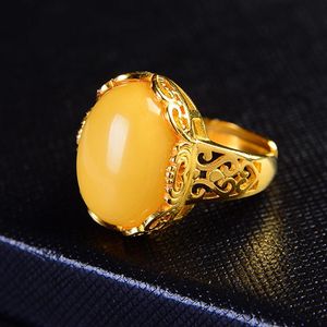 Klusterringar Solid 14K Gul Guld Riing Amber Cit Citrine Naturliga Diamanter Förlovningsring Fina Smycken Bröllop