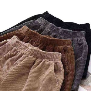 Corduroy Y2K Baggy Joggers Women Pants Harajuku Brown Wide Leg Pant Streetwear High Waist Trouser 211124