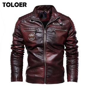 Mens Leather Jackets: Fleece Winter Biker Leather Coats, Windbreaker Male Jackets