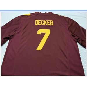 Goodjob erkek genç kadınlar Minnesota Altın Gophers #7 Eric Decker Futbol Forması Boyutu S-5XL veya Özel herhangi bir isim veya numara jersey