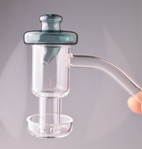 Wohnung Top Rauchen Terpenschlüssel Quarz Banger mit Glaskohlenhydrat-Kappe 25mm Od-Vakuumnägel für DAB-Rigs-Bongs