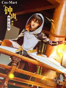 Neues Spiel Genshin Impact Zhongli Cosplay Kostüm Morax Mode Kampfuniform Männliche Aktivität Partei Rollenspiel Kleidung XS-XL Hot Y0903