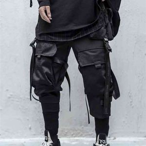 Techwear Spodnie Cargo Men Black Japanese Streetwear Jogger 210715