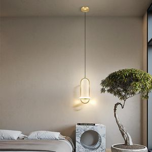 Lampy wiszące łóżko LED Mały żyrandol Nowoczesny minimalistyczny stół barowy restaurację Net Red Ins Nordic okrągła sypialnia weranda