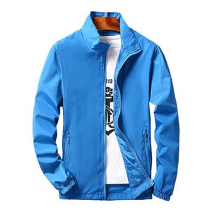 Kurtka Windbreaker Mężczyźni 2021 Wiosna Nowy Mężczyźni Kurtka Moda Solidna Cienka Moleton Masculino Lekka Waga Znosić X0621