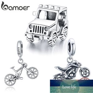 Bamoer Original Authentic 925 Sterling Silver Off-Road Vehicle Pärlor Charm För Kvinnor Märke Armband Bangle DIY Smycken BSC382 Fabrikspris Expert Design Kvalitet