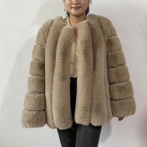 Faux Fur Raposa Outono Casaco de Pele de Inverno Mulheres Roupas de Alta Qualidade Overcoat Plus Size Engradear Casacos Longos Quentes