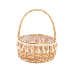 Inne materiały eksploatacyjne ogrodowe Rattan Tassel Koronki Księżniczka Basket Torebka Kwiatowy Kwiat Układ Picnic Girl Hand Gift