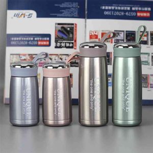 260/360ml Mini Thermos Bottle Stainless Steel Water Bottle Insulated Keep cold and Vacuum Flask for Coffee Mug Travel Cup 210923