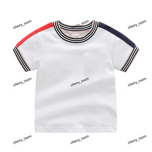 Baby Boys Stripe Casual T-shirt Fashion Kids Designer Plaid Round Collar Short Sleeve Tee Shirt Tops Children Fashion Shirt F111