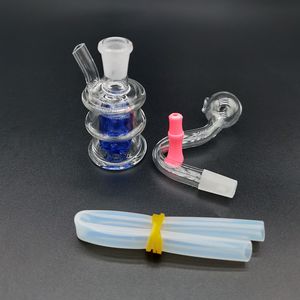 Mini Glass Oil Burner Bong Hookahs Bubbler Water Pipe Joint Size 10mm With Oils Burners Hose Dab Rig Bongs For Smoking