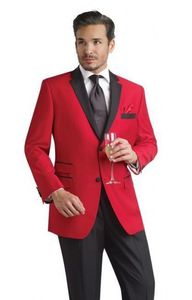 Stilig röd herrkvällsklänning toast kostym 2 peice brudgum tuxedos män party prom kläder (jacka + byxor + girdle + slips) OK: 652