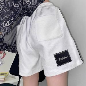 Korea Mode Marke We11Done Faule Style Stickereietikett Sport Casual Capris Damen Lose Shorts