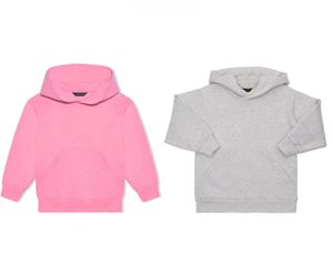 Sokak modası Erkek Kız Hoodie Pamuk Çocuk Giyim Uzun Kollu Tişörtü Çocuk Kapşonlu Tees Pembe Gri