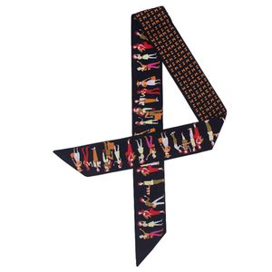 H Brand 100cm*5cm People Human Printed Bag Strap Small Scarf Women Twill Silk Scarf Headband Long Scarves Bag Accessories Ribbon