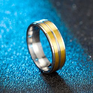 Contrast Color Diamond Ring Ring Stripe Stripe из нержавеющей стали пары кольца обручальные обручальные кольца группа для женщин подарки для мужчин и песчаный