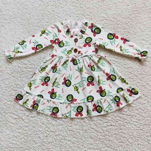 Ukradł Boże Narodzenie Cute Little Girl Christmas Dress Spadek Z Długim Rękawem Party Urodziny Wakacje Prezent Princess Dress G1215