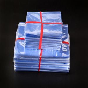 100Pcs PVC Heat Shrink Wrap Film Bag Plastic Membrane Shrinkable Packaging Clear Cosmetics Books Shoes Storage Packing Pouches